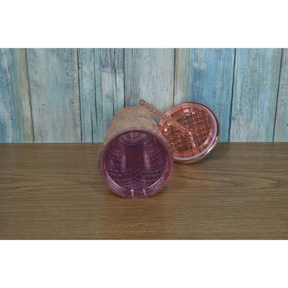 Starbucks Rose Gold Diamond Geometric Cold Cup Tumbler 16oz Venti Straw 2024 New - Picture 3 of 6